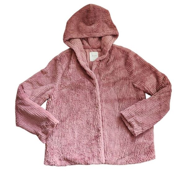 Elodie Jacket Kids Girls XL Fleece Hooded Teddy Nordstrom Snap Outerwear Fuzzy S - Picture 2 of 6